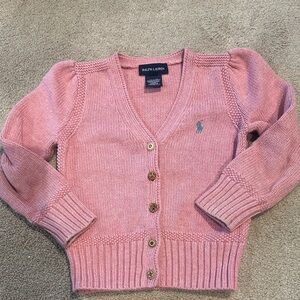 Ralph Lauren kids Pink Cardigan Sweater
